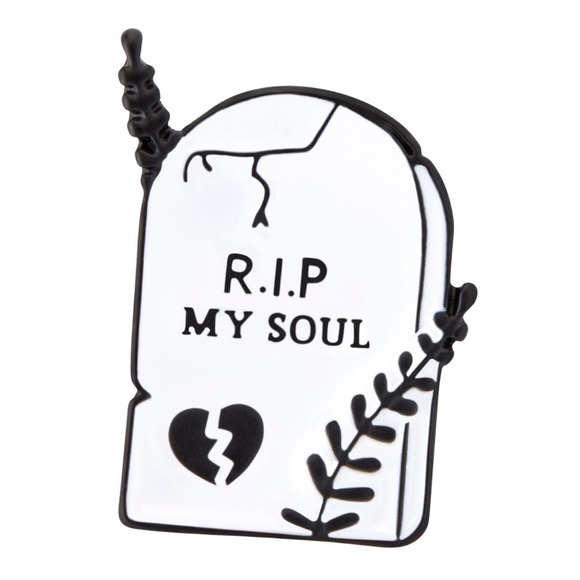 Hot Topic Accessories - SALE Rest In Peace Headstone Enamel Pin
